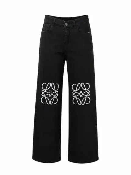 JEANS NEGRO BORDADO BLANCO