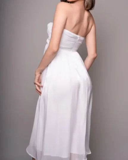 VESTIDO BAJO RODILLA BLANCO