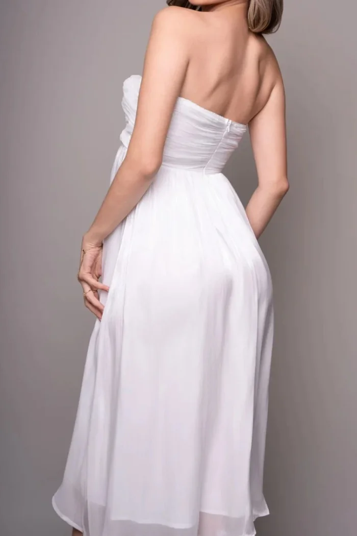 VESTIDO BAJO RODILLA BLANCO