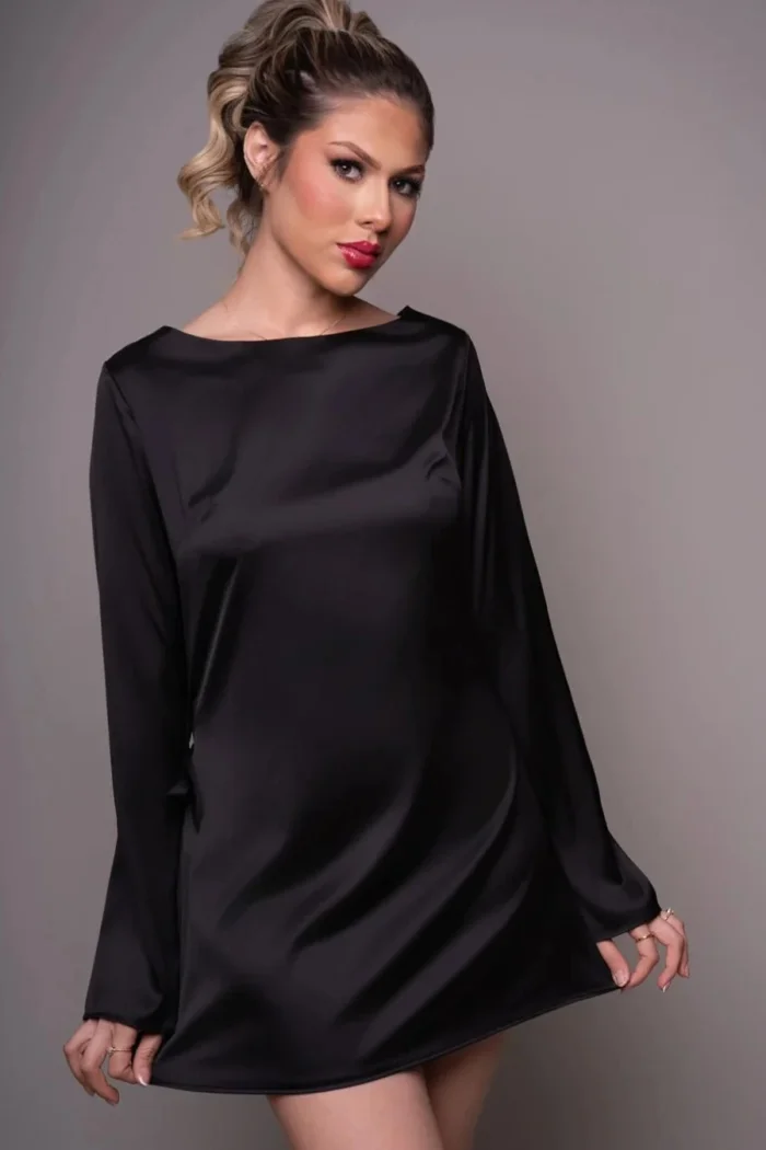 VESTIDO CORTO ANIMAL PRINT MANGAS LARGAS
