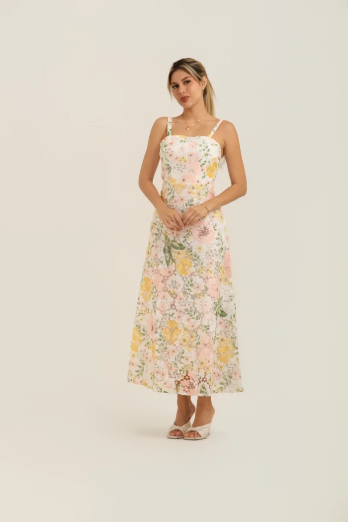 VESTIDO LARGO FLOREADO TIRAS